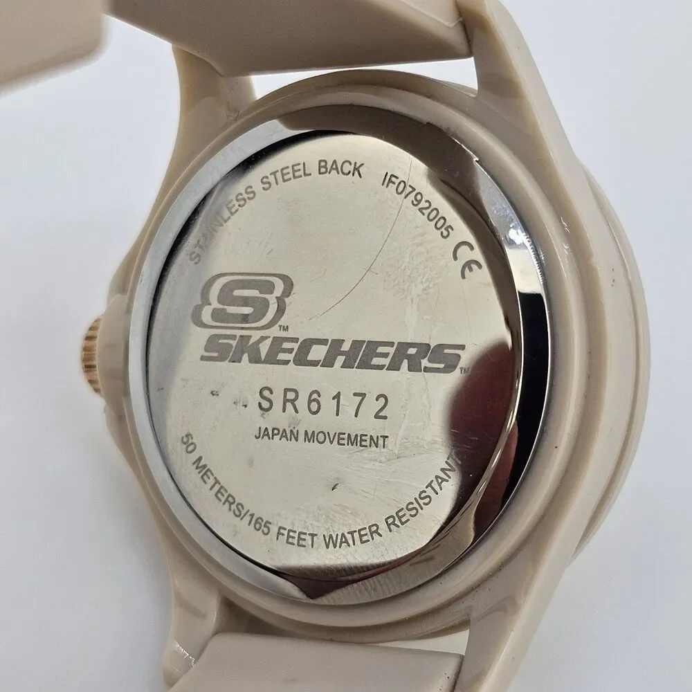 Sketchers Women's‎ Watch 40MM Beige Dial Beige Plastic Bands New Battery